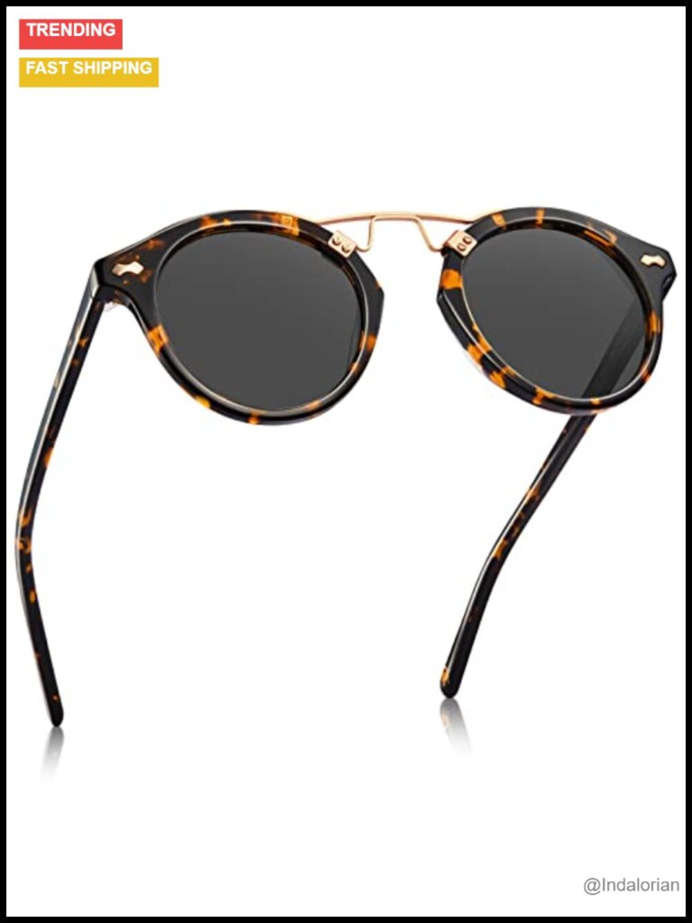 Polarized Round Sunglasses for Women Small Face Acetate UV Protection